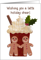 Wishing You a Latte Holiday Cheer Coffee Lovers Christmas Holiday card