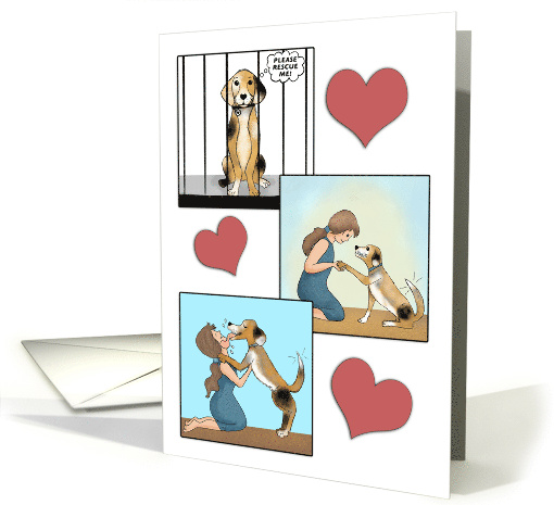 Gotcha Day Dog Adoption Celebration with Woman and Dog card (1867384)