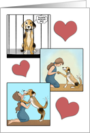 Gotcha Day Dog Adoption Celebration with Woman and Dog card