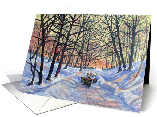 Evening Descends on a Winter's Lane card (1403410)