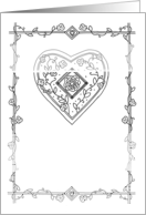 Medieval Heart Coloring Card