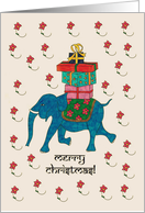 Merry Christmas Elephant & Gifts card