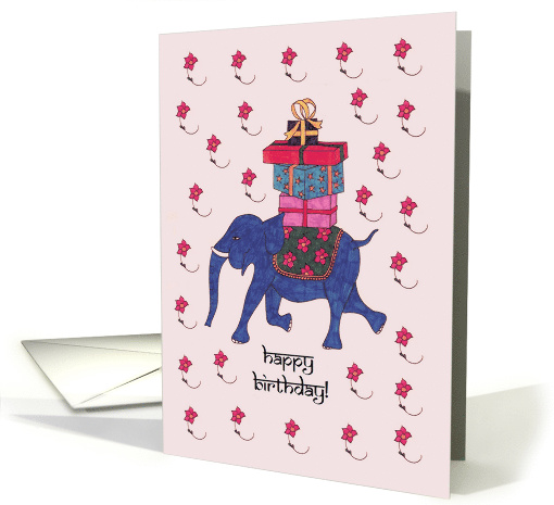 Happy Birthday Elephant & Gifts card (1411452)