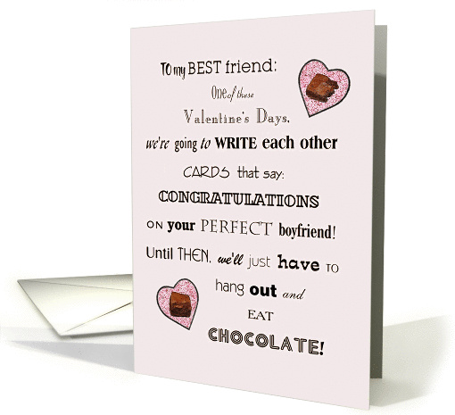 Best Friend Valentine - Brownies, Sparkly Hearts & Message card