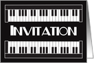Piano Key Design Invitation card