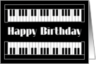 Piano Key Design Happy Birthday card