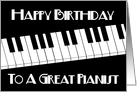Happy Birthday To A Great Pianist card