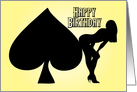 Ace Of Spades And Girl Happy Birthday card