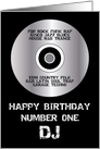 Number One DJ Happy Birthday card