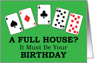 Full House Poker Birthday card