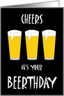 Happy Beerthday (Birthday) Three Glasses Of Beer card