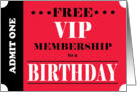 VIP Ticket Birthday card