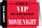 VIP Ticket Movie Night Invitation card