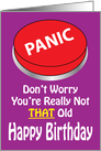 Panic Button Happy Birthday card