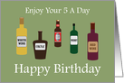 5, Five A Day Drinking Birthday card