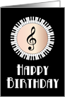 Piano Key Happy Birthday card