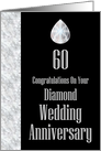 Congratulations On Your Diamond Wedding Anniversary card