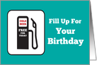 Gas Pump Free Beer Birthday card