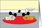 Two Cats With Mouse Ears Humor Birthday. card