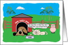 Dog, Cat And A PIg Humor Birthday card