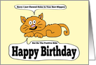 The Cat Has Chewed The Slippers humor Happy Birthday card