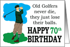 Old Golfers Never Die Birthday card