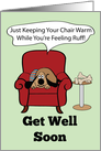 Dog On A Chair Get Well Soon card