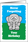 Remembering Elephant Birthday card