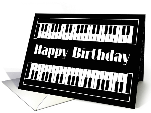 Piano Key Design Happy Birthday card (1412752)