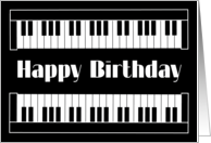 Piano Key Design Happy Birthday card