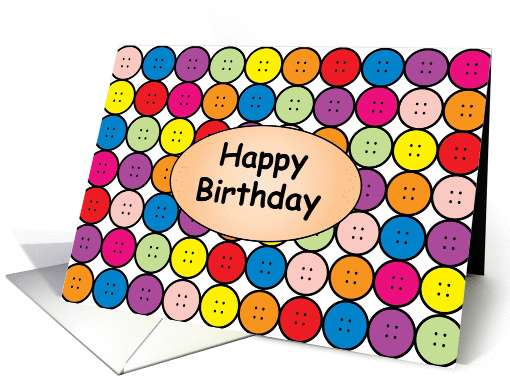 Button Happy Birthday card (1415112)