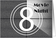 Movie Night Invitation Black and White card