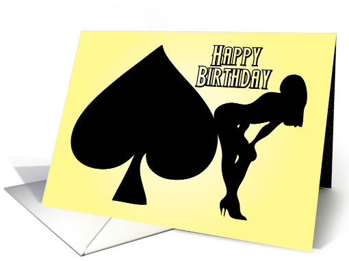 Ace Of Spades And Girl Happy Birthday card (1415982)