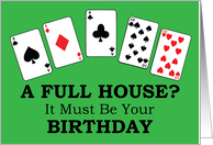 Full House Poker Birthday card