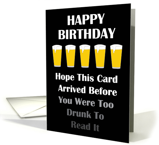 Five Glasses Of Beer Humorus Happy Birthday card (1417266)