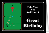 Snooker Table Have A Great Birthday card