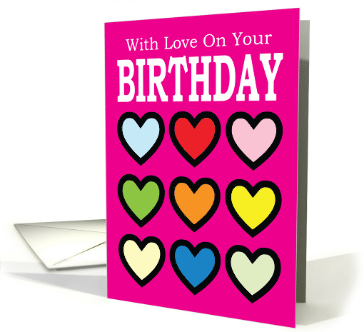 With Love On Your Birthday Hearts card (1420502)