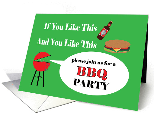 BBQ Party Invitation Beer and Burgers card (1420676)