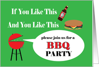 BBQ Party Invitation Beer and Burgers card