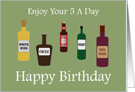 5, Five A Day Drinking Birthday card
