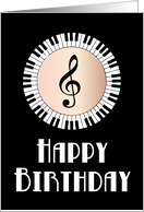 Piano Key Happy Birthday card