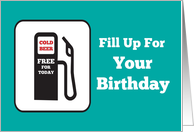 Gas Pump Free Beer Birthday card