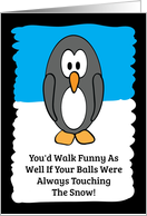 Cold Penguin Happy Birthday card