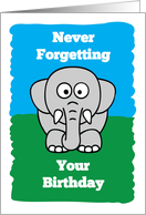 Remembering Elephant Birthday card