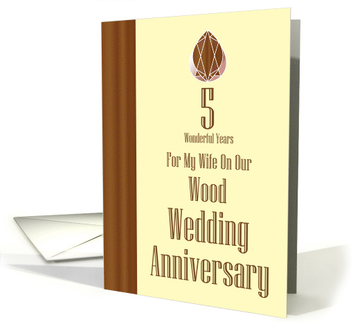 Wife 5th Wood Wedding Anniversary card (1463410)