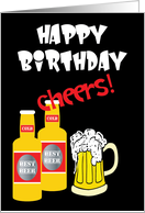 Beer Cheers Happy Birthday card