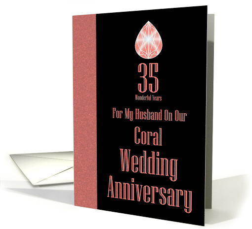 Coral wedding Anniversary Husband card (1475586)