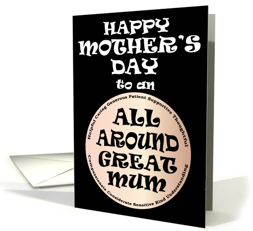 All Around Great Mum on Mother's Day card (1675274)