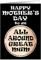 All Around Great Mum on Mother’s Day card