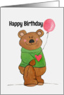 Happy Birthday - Bear with Balloon card